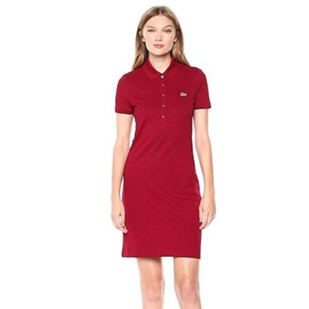 Lacoste Women's Piqué Cotton Polo Mini Dress in Pink